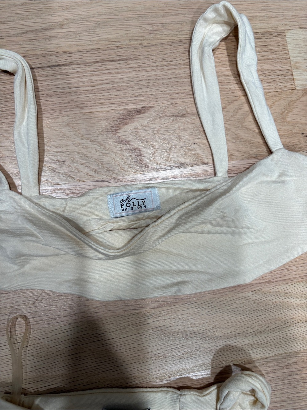 Oh Polly Cream Wide-Leg Lounge Pants with Matching Crop Top - Picture 5 of 5